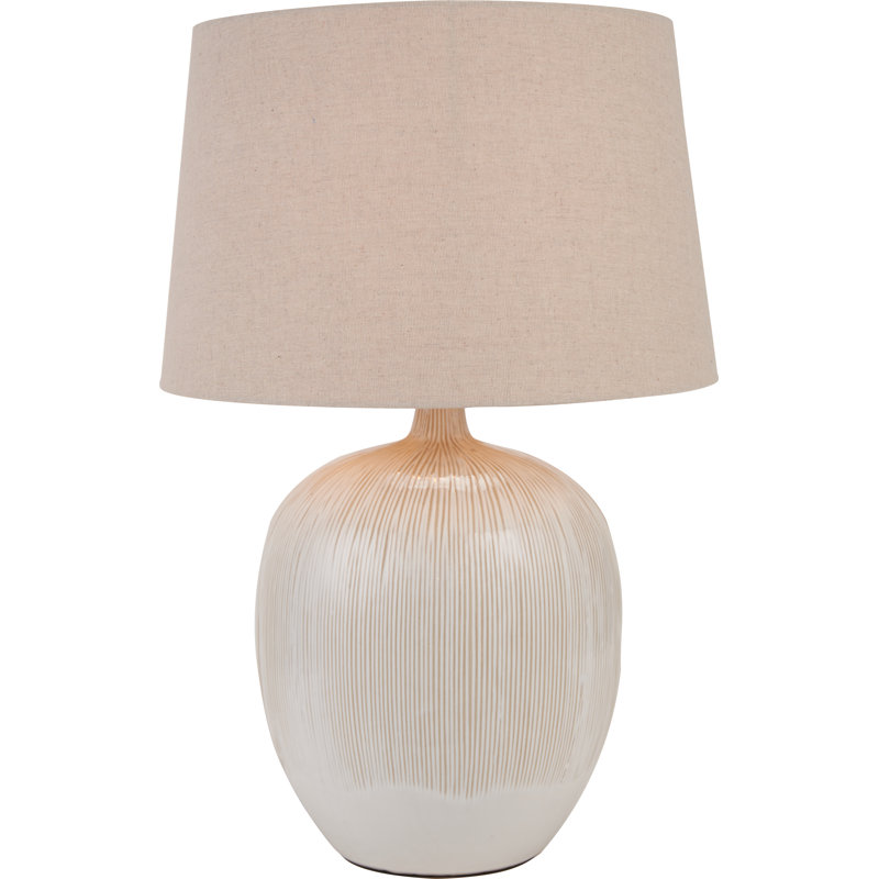 Greta Ceramic Table Lamp, Natural and Cream