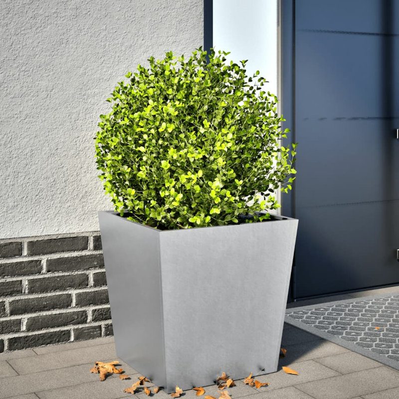 Asua Metal Planter Box, 50cm H x 50cm W x 50cm D, Galvanised Steel