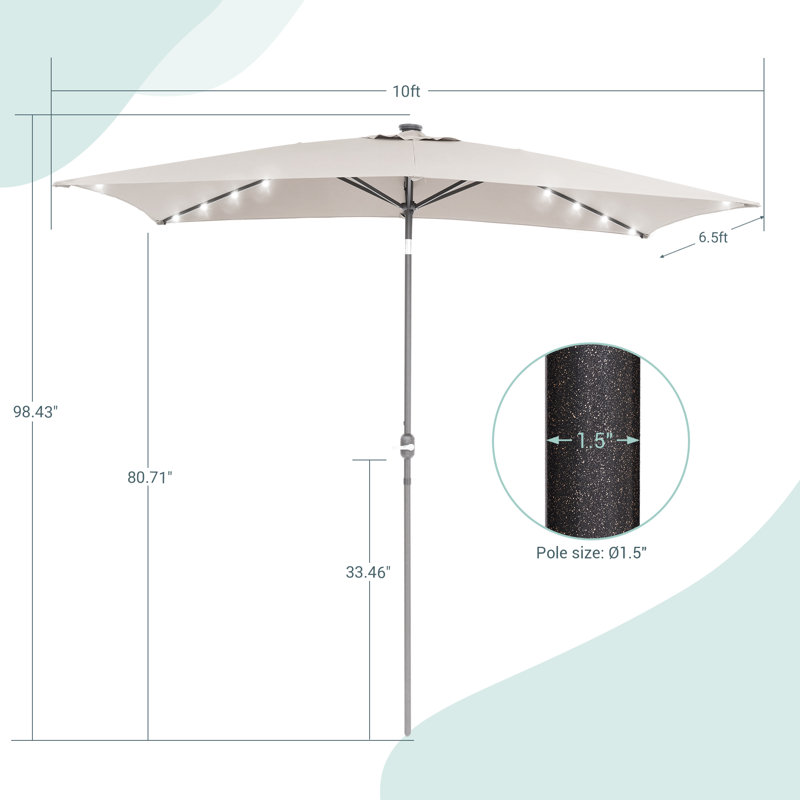 Parasol de marché rectangulaire 10 x 6,5 pi Forontenac, Beige