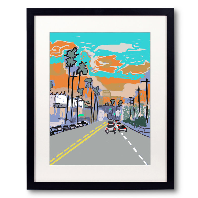 Sunset Strip Print by Deborah Blum, Black Framed Paper, 31.25" H x 25.25" W
