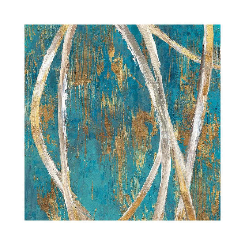 Teal Abstract I by PI Galerie - Wrapped Canvas Panoramic Painting, 66.04 cm H x 66.04 cm W x 1.91 cm D