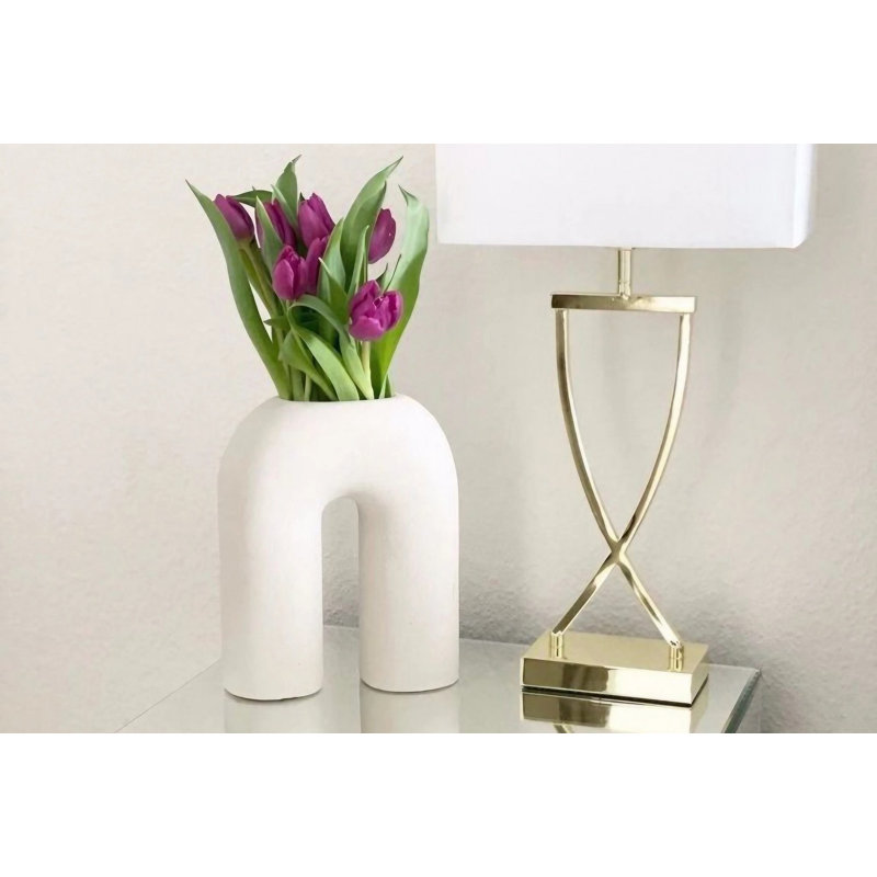 Corprew Ceramic Table Vase, White, 16cm H x 5cm W x 20cm D