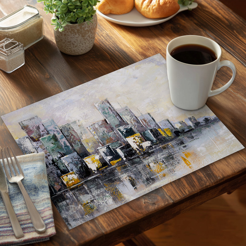 Abstract Cityscape Morning Polyester Placemat - Home Decor