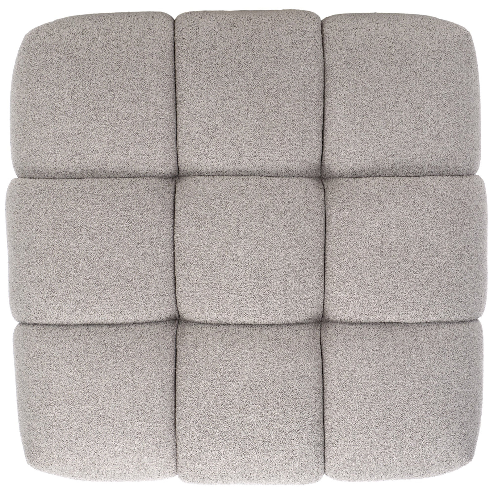 Haring Upholstered Ottoman, Gray Boucle