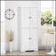 Armoire de cuisine 70,75 "Farmhouse, armoire de rangement haute autoportante avec 4 portes de grange et tablettes réglables pour la salle à manger
