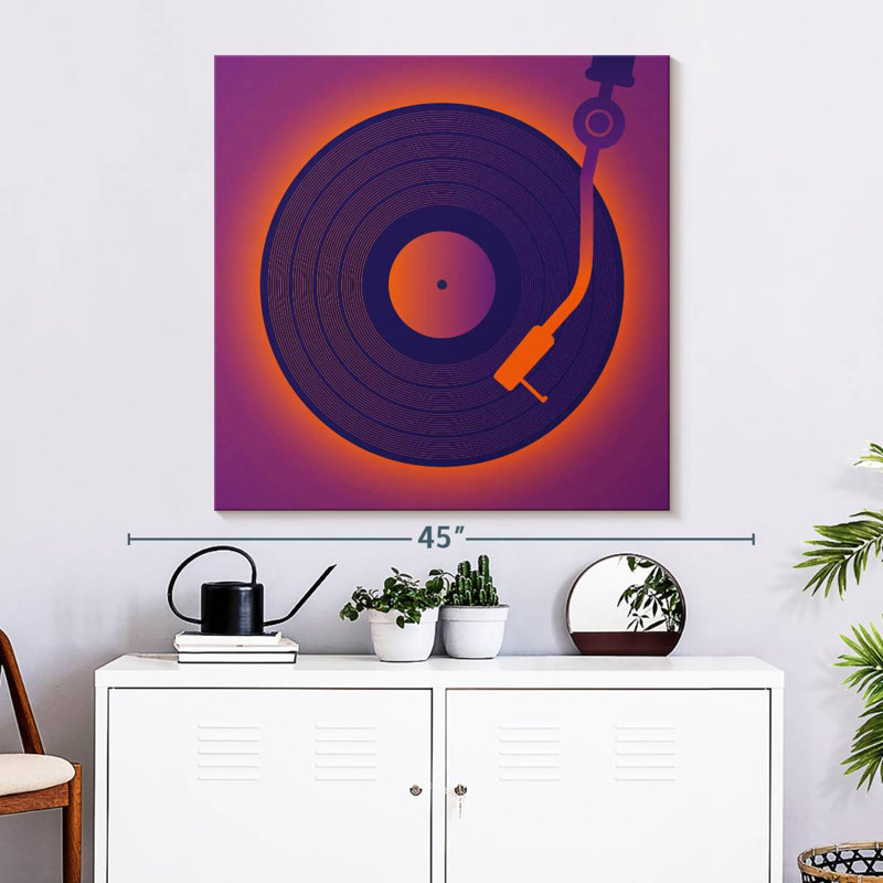 Abarca Glowing Vinyl Record, 33'' H x 33'' W