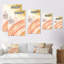 «Pastel Green Orange Marble Art Ripples», reproduction sur toile-566952129-566952155