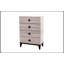 Commode à 4 tiroirs de conception moderne avec plateau en faux marbre, finition crème pour un rangement élégant et fonctionnel dans la chambre à coucher
