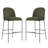  Galen Indoor Metal Upholstered Barstools with Antique Bronze Frame, Green Fabric Set of 2-1317670600