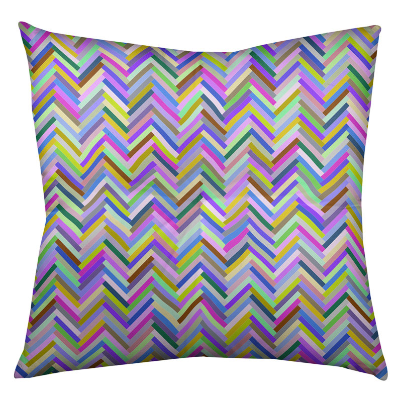 Coussin de plancher chevrons, 26 po x 26 po, Mauve