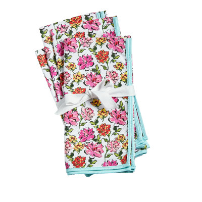 In Bloom Floral Napkin Set Of 4 Pink Cotton Everyday