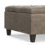Repose-pieds carré en similicuir de style transitionnel avec rangement Harrison