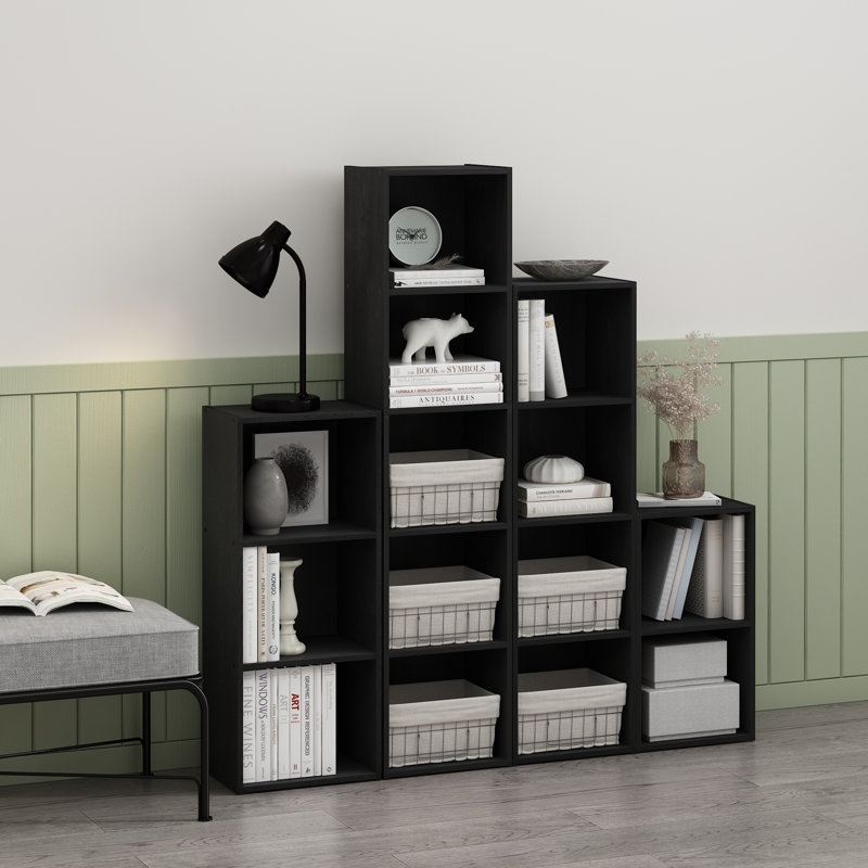 Heintje 2-Tier Open Shelf Bookcase, Blackwood
