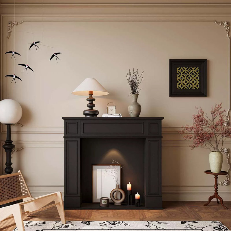 White Manufactured Wood Electric Fireplace, White