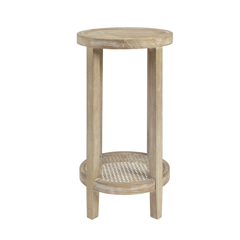 Martha Stewart Harley  Round End Table with Cane Detail