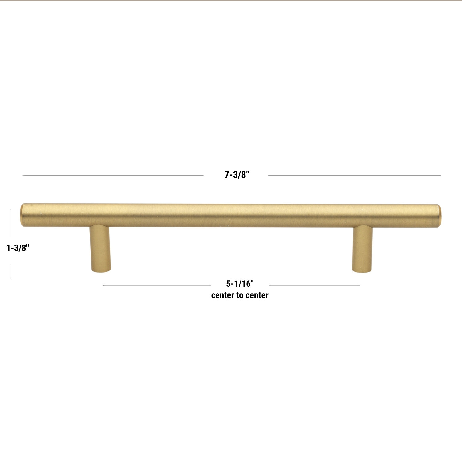Roman Modern Bar Cabinet Pull, Satin Gold, 5 1/16"