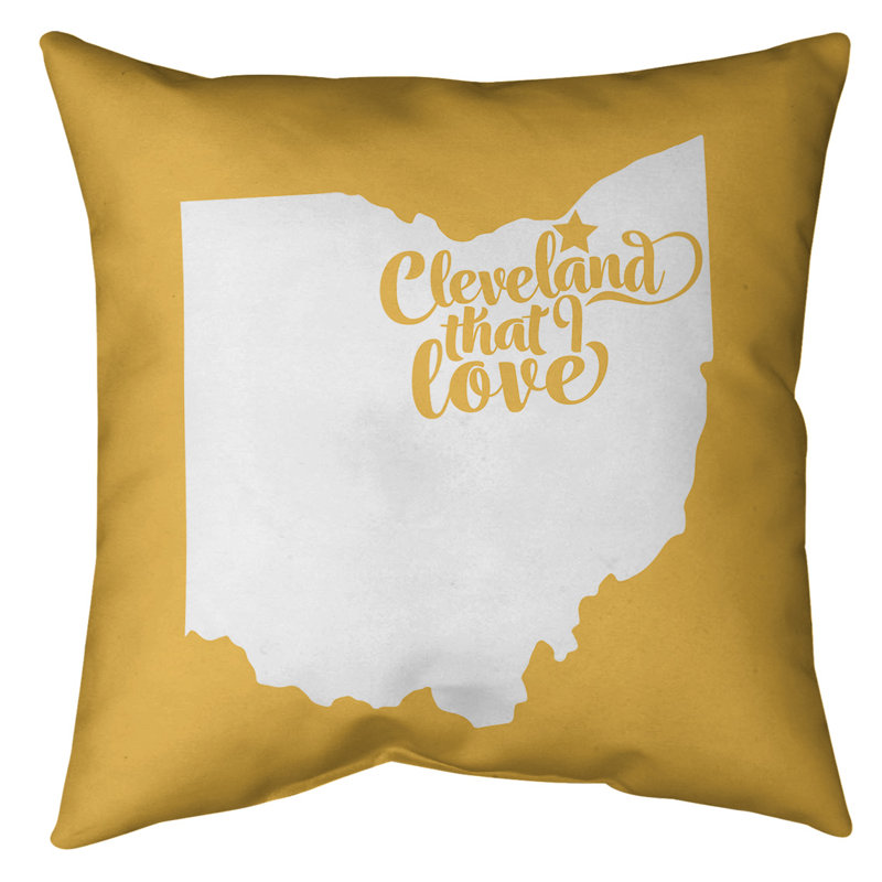 Leather/Suede Reversible Pillow Cover, Cleveland, 14" x 14", Yellow
