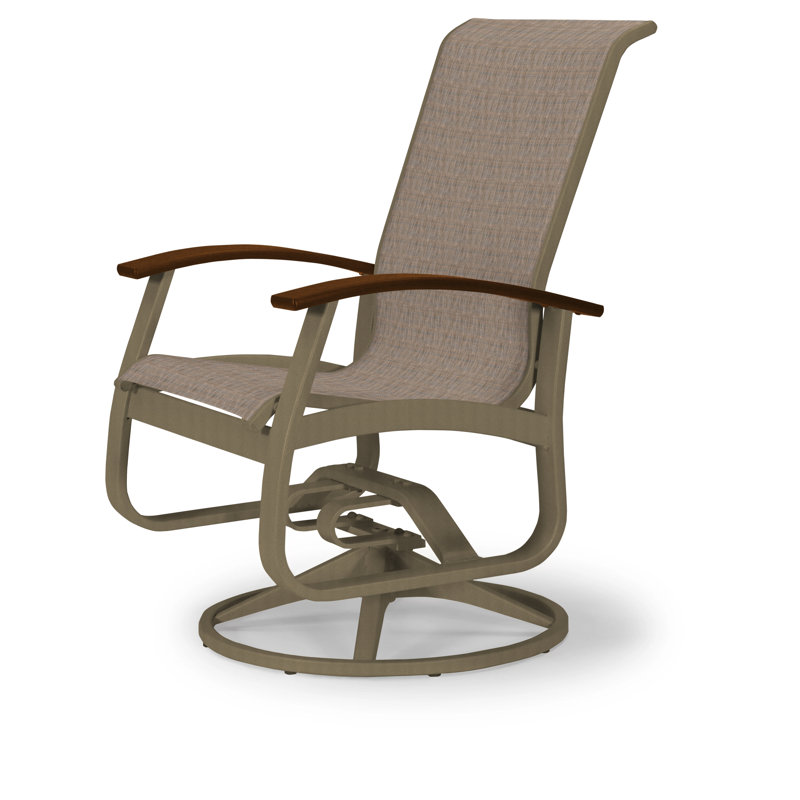 Chaise de patio pivotante Askar, Titane Sunbrella®, Kona P10, Bois de plage texturé