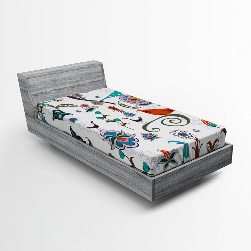 Drap-housse en microfibre à motif floral, Drap-housse de taille simple