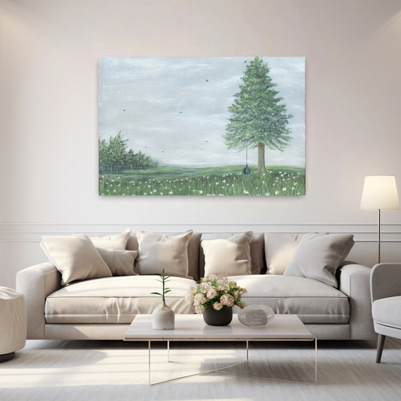 The Swing, oiseau contemporain abstrait, art naturel, H 40 po x l 60 po