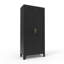 Armoire de rangement en métal de 155 cm (61 po) avec 2 portes élégantes, étagères réglables, noire, pour chambre, cuisine, bureau - Polyvalente, portes en acier noir faciles à nettoyer et idéale pour le salon, le corridor, grand espace de rangement.