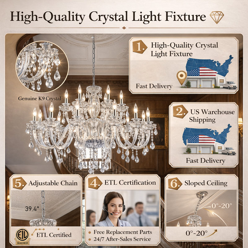 Mondeja 18-Light Crystal Chandelier 