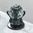 Matte Black Hydro-Powered LED Waterfall Faucet, 3 Hole Deck Mount Crystal Handle Bathroom Sink Faucet