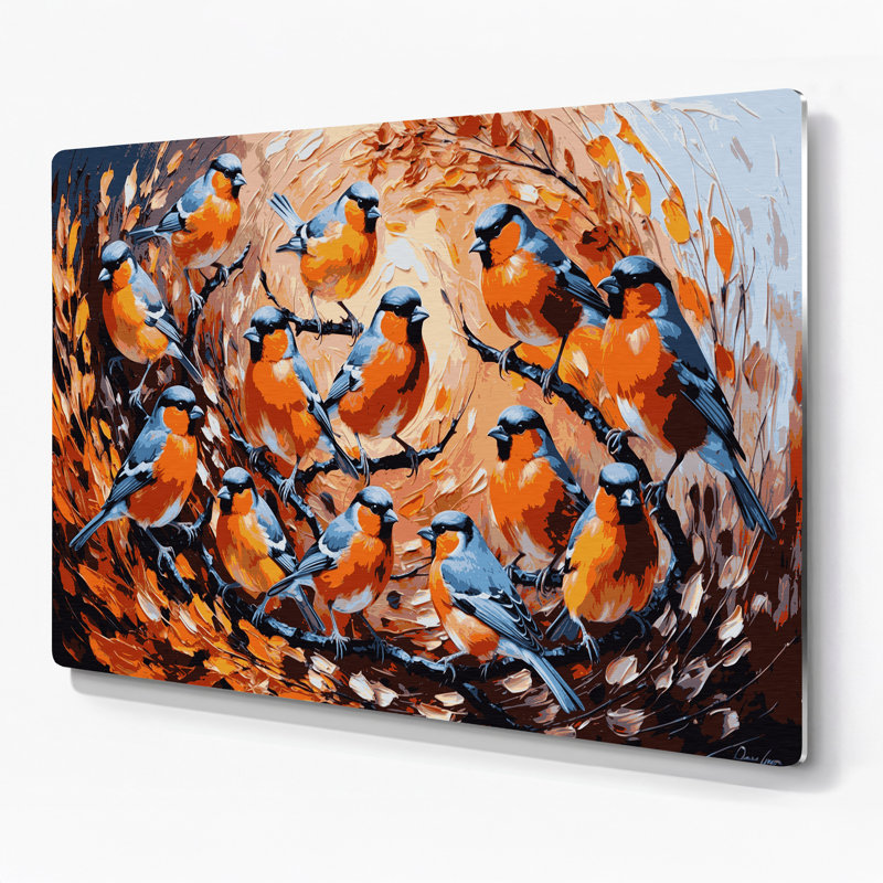 Oiseaux, art mural brun, H 11 po x l 14 po
