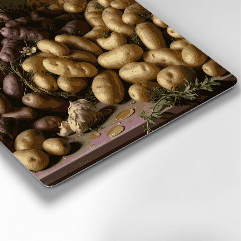 Art mural en métal légumes et pommes de terre brun, H 16 po x l 16 po