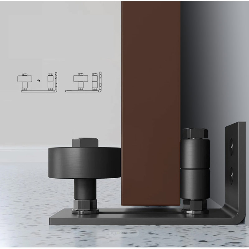 Natural Spruce Matte Black Sliding Barn Door Kit