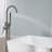 Double Handle Floor Mounted Freestanding Tub Filler Faucet with Handshower-64427581