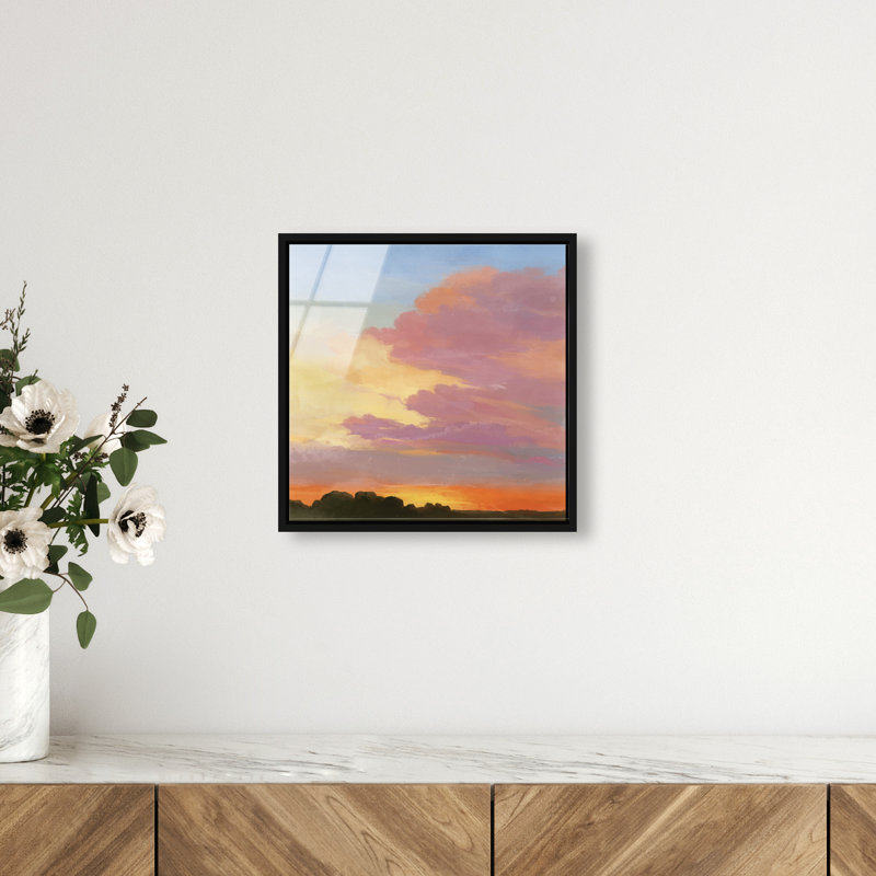 Perfect Sunset Print by Oliver Gal, 13" H x 13" W, Black Floater Frame