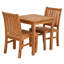 3 Piece Teak Wood Outdoor Patio Bistro Dining Set Including 27" Square Table With 2 Abaco Side Chairs