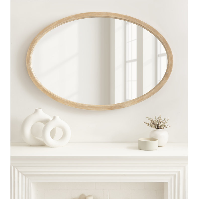 Miroir d'appoint Brianna, 36 po x 24 po, Bois naturel