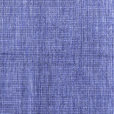 Tapis carré bleu en laine et polyester tissé à la machine Nozima