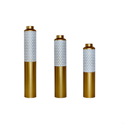 Floor Metal Vase, 3-Piece Set