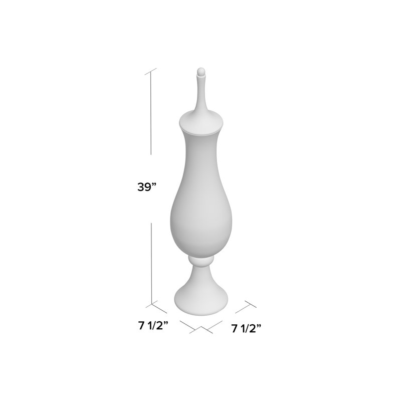 Pot de tour - émeraude, H 39 po x l 8 po x P 8 po, Émeraude