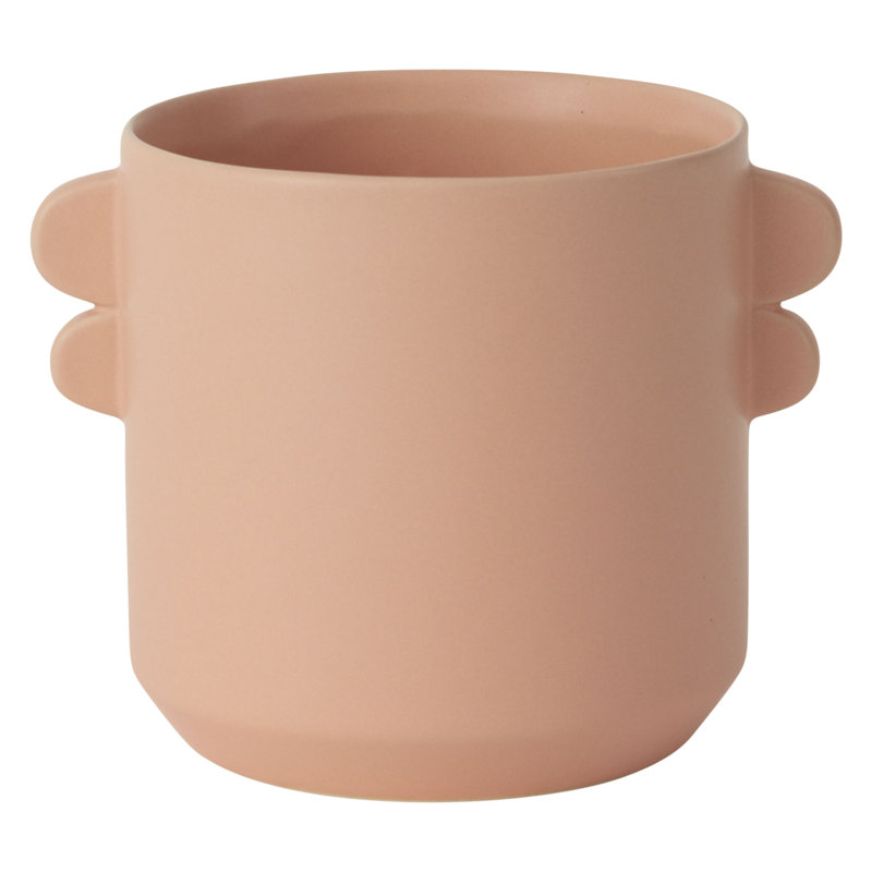 Vallon Ceramic Pot Planter, Orange, 5" H x 6.5" W x 5" D