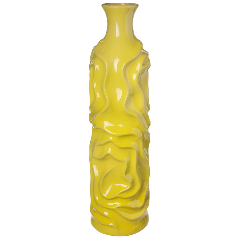 Table Vase, 19.5" H x 5.25" W x 5.25" D, Yellow