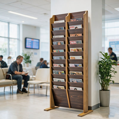Présentoir sur pied FixtureDisplays® 22 po L x 49 po H x 12 po P, porte-revues à 20 poches 218A129ABCFA4510ACFFFD19E36F88EF