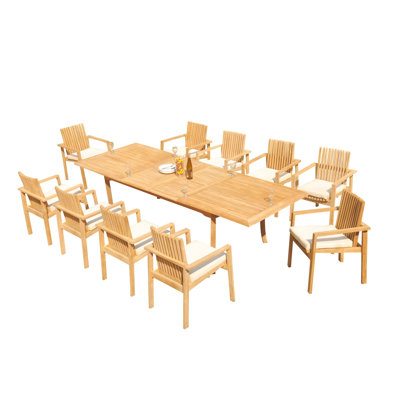 Rectangle Long Teak Dining Set