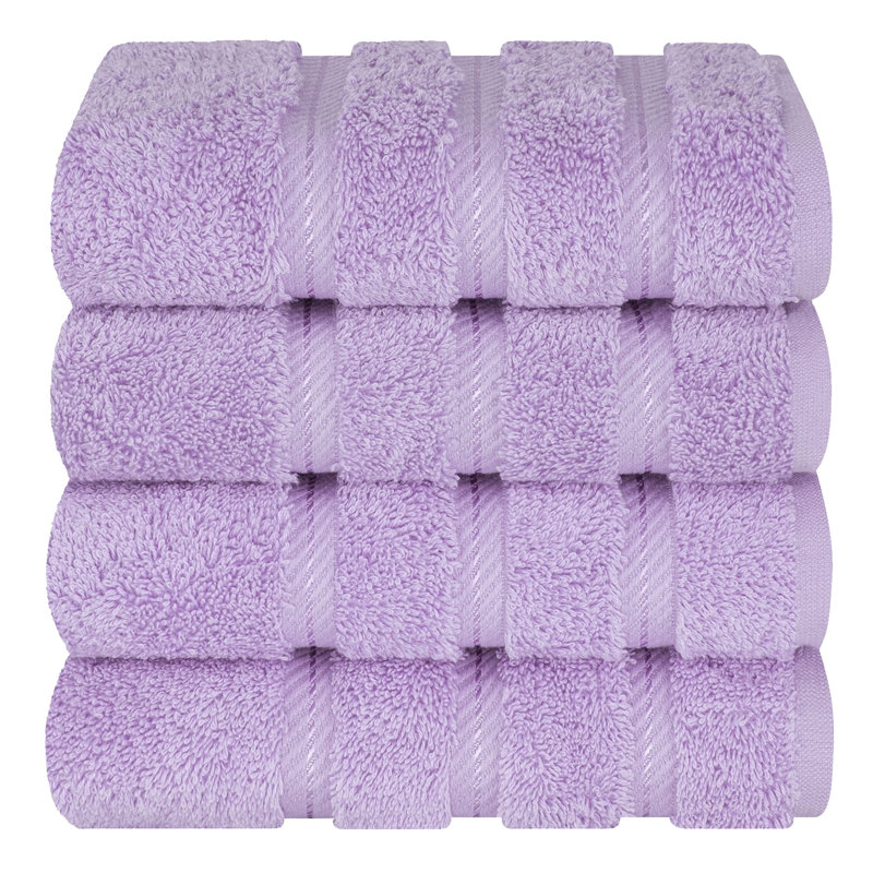 Ensemble de 4 serviettes en coton Edison, Lilas