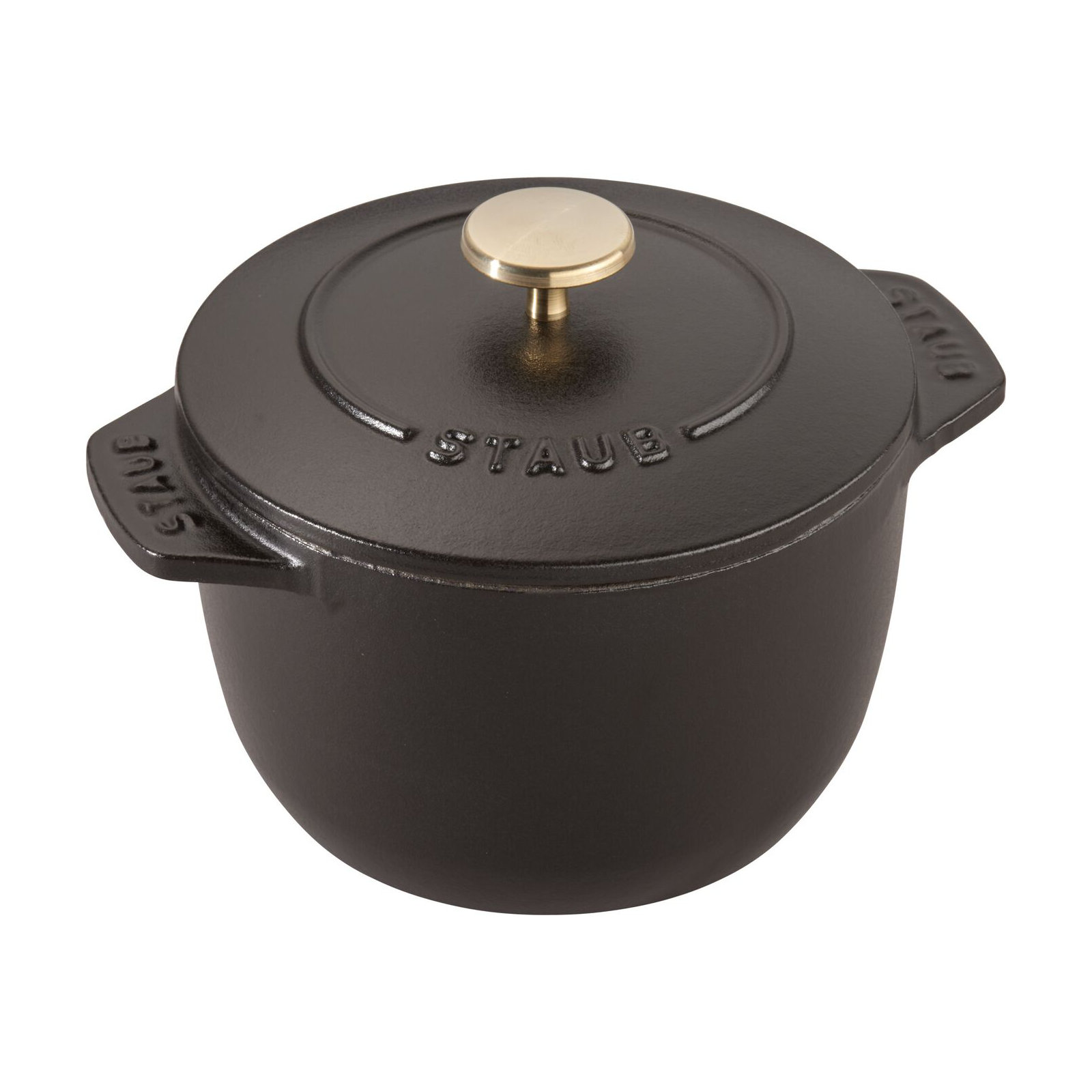 Staub Cast Iron Petite French Oven, Black Matte, .77 quarts