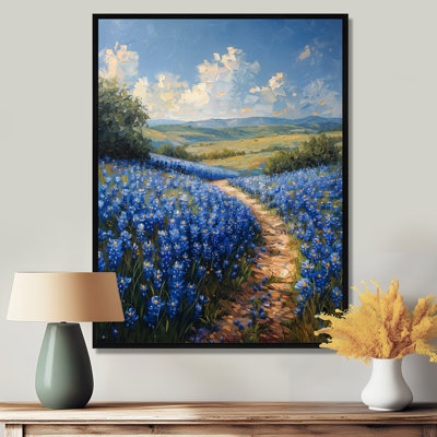 «Summer Morning Magic Blue Bonnets Fields I - Blue Bonnets», reproduction d'art murale
