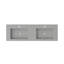 Lavabo de salle de bain mural double 59 po Medunjess, surface solide grise, double lavabo mural-110982233-98387776