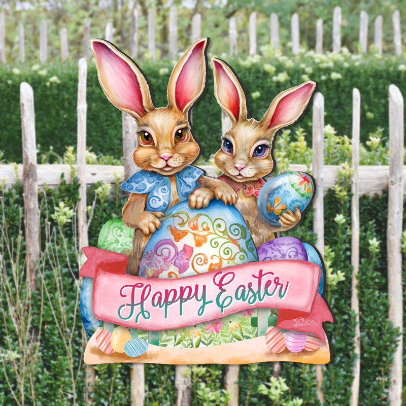 Door Hanger Decor Easter Rabbit Decorative Accent