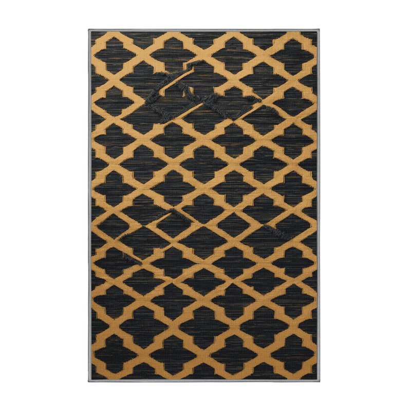 Tapis gris en treillis lavable à la machine, Rectangulaire 8 pi x 10 pi