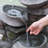 19x15x31.5" Indoor Outdoor Stone Water Fountain,  4-Tier Polyresin Cascading Rock Bowl Freestanding Fountain with LED Ligh