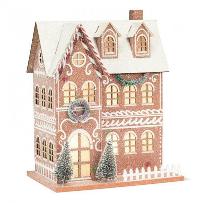 Large Gingerbread Led Mansion