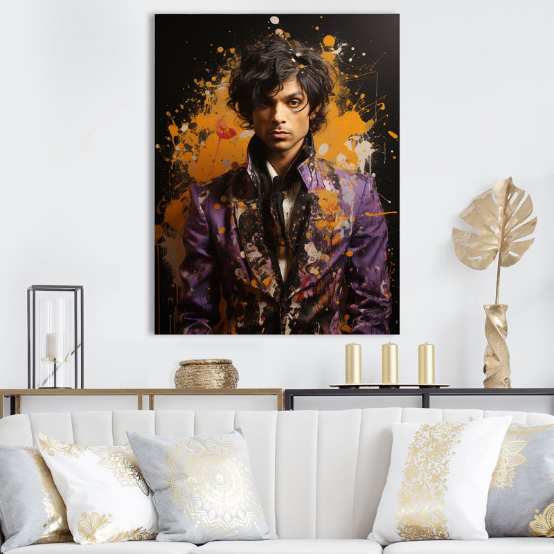 «Prince In Plum Pop Art», art mural sur toile_105833, H 32 po x l 24 po x P 1 po, Toile tendue